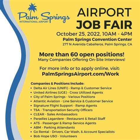 Airport Job Fair To Fill Over 60 Open Positions At Palm Springs