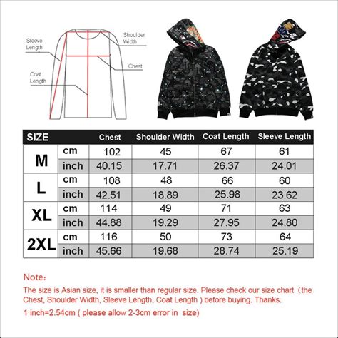 Bape Hoodie Sizing Chart: Your Ultimate Guide to the Perfect Fit