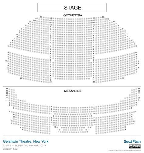 Gershwin Theatre Seating Chart New York Gershwin Theatre Seating Chart New York