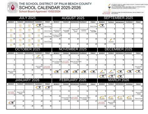 PBCSD Calendar 2024 Dates